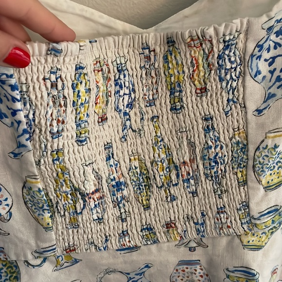 Aritzia Fatale Blouse Sand/Cobalt - Picture 11 of 14